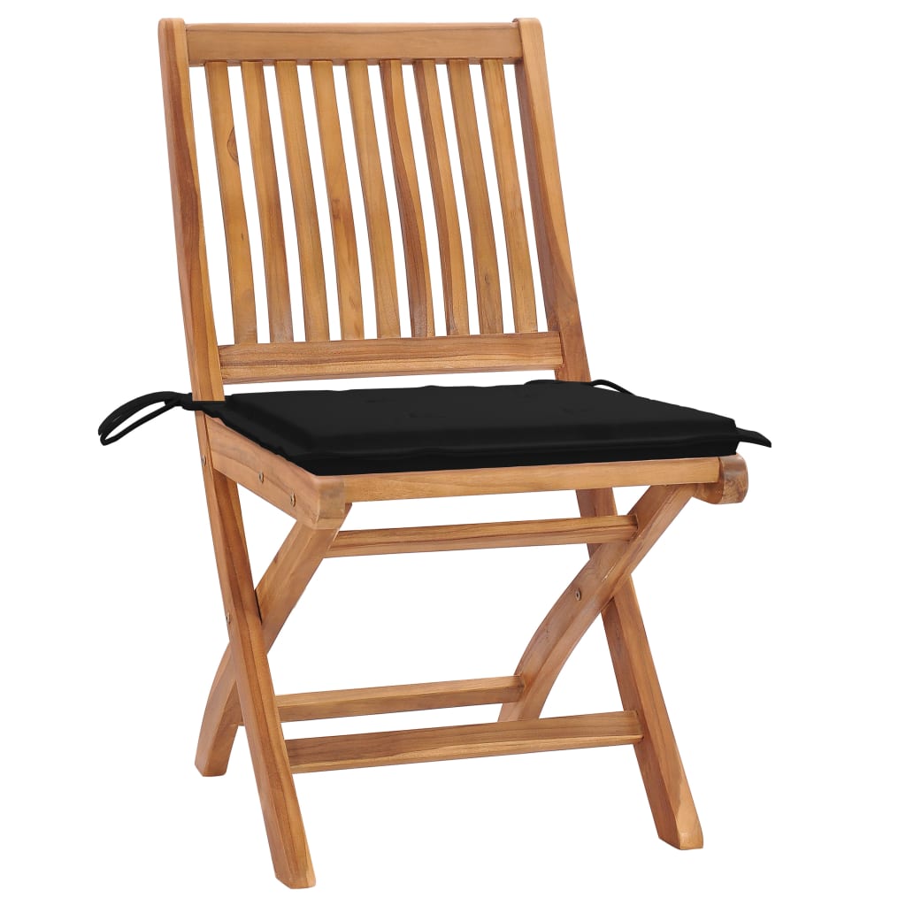 vidaXL Skládací zahradní židle s poduškami 6 ks masivní teak