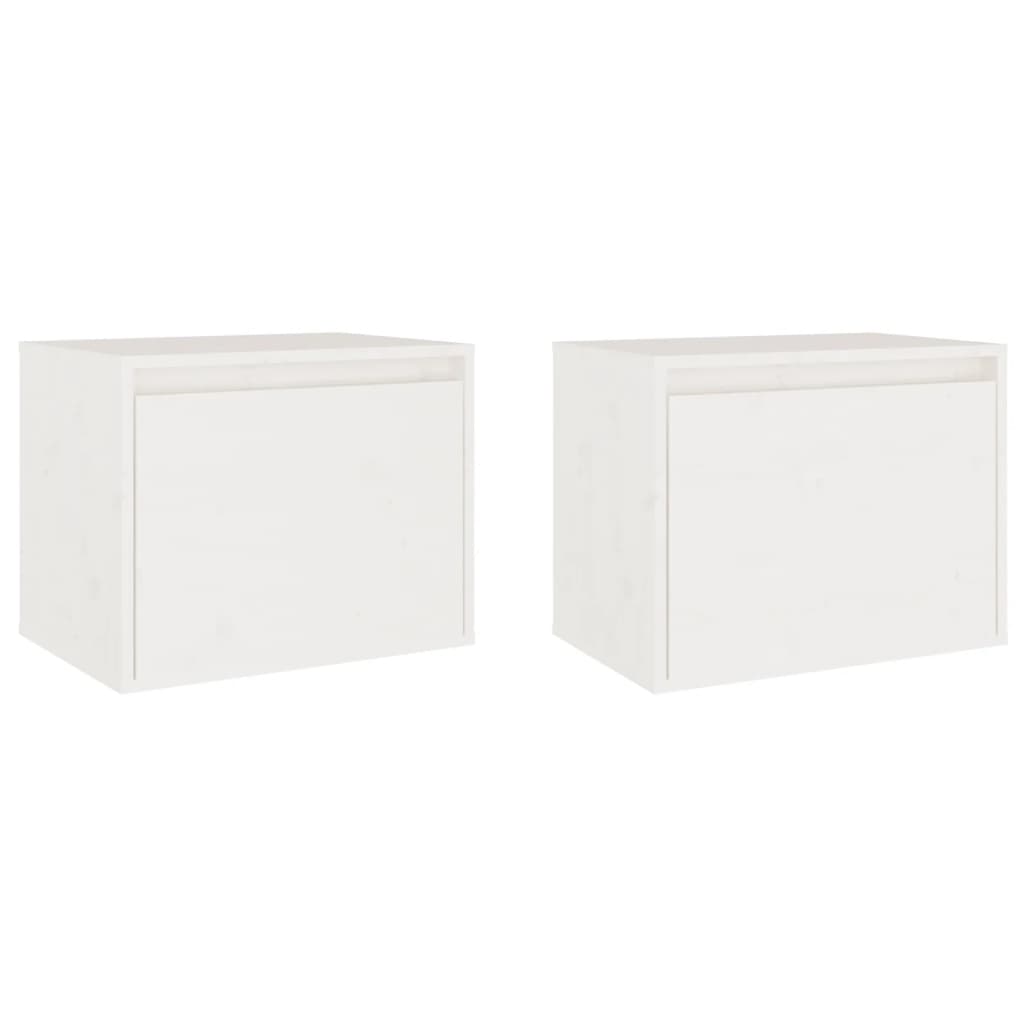 vidaXL Nástěnné skříňky 2 ks bílé 45 x 30 x 35 cm masivní borové dřevo