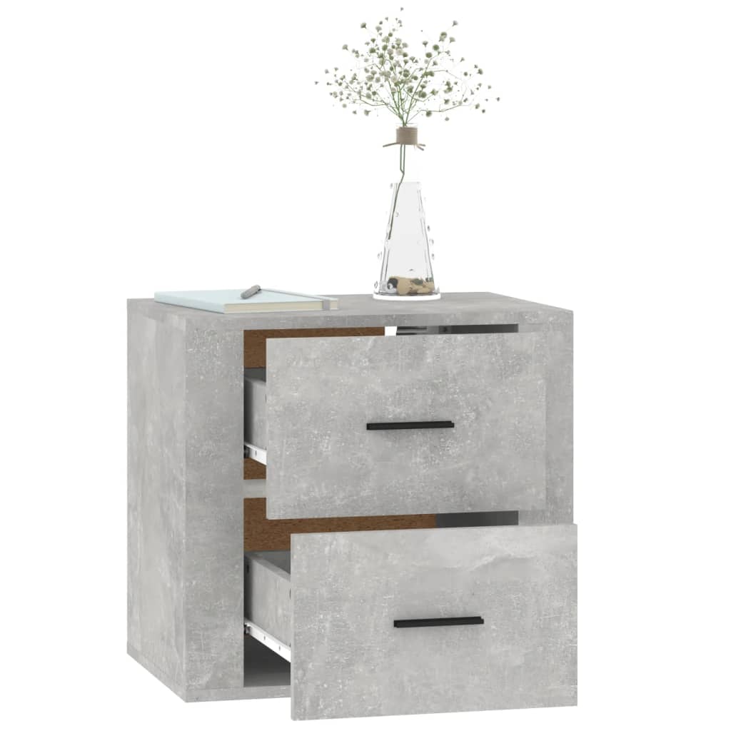 vidaXL Nástěnný noční stolek betonově šedý 50 x 36 x 47 cm