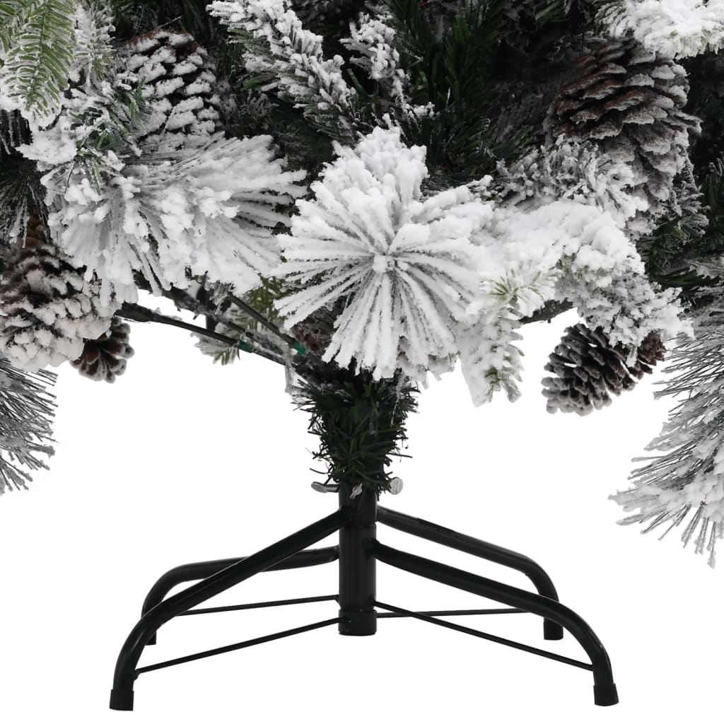 vidaXL Vánoční stromek se sněhem a šiškami 150 cm PVC a PE