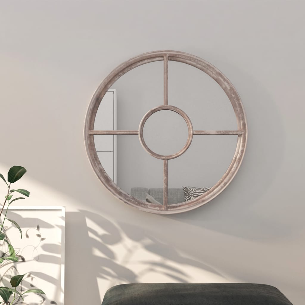 vidaXL Zrcadlo pískové 60 x 4 cm železo kulaté do interiéru