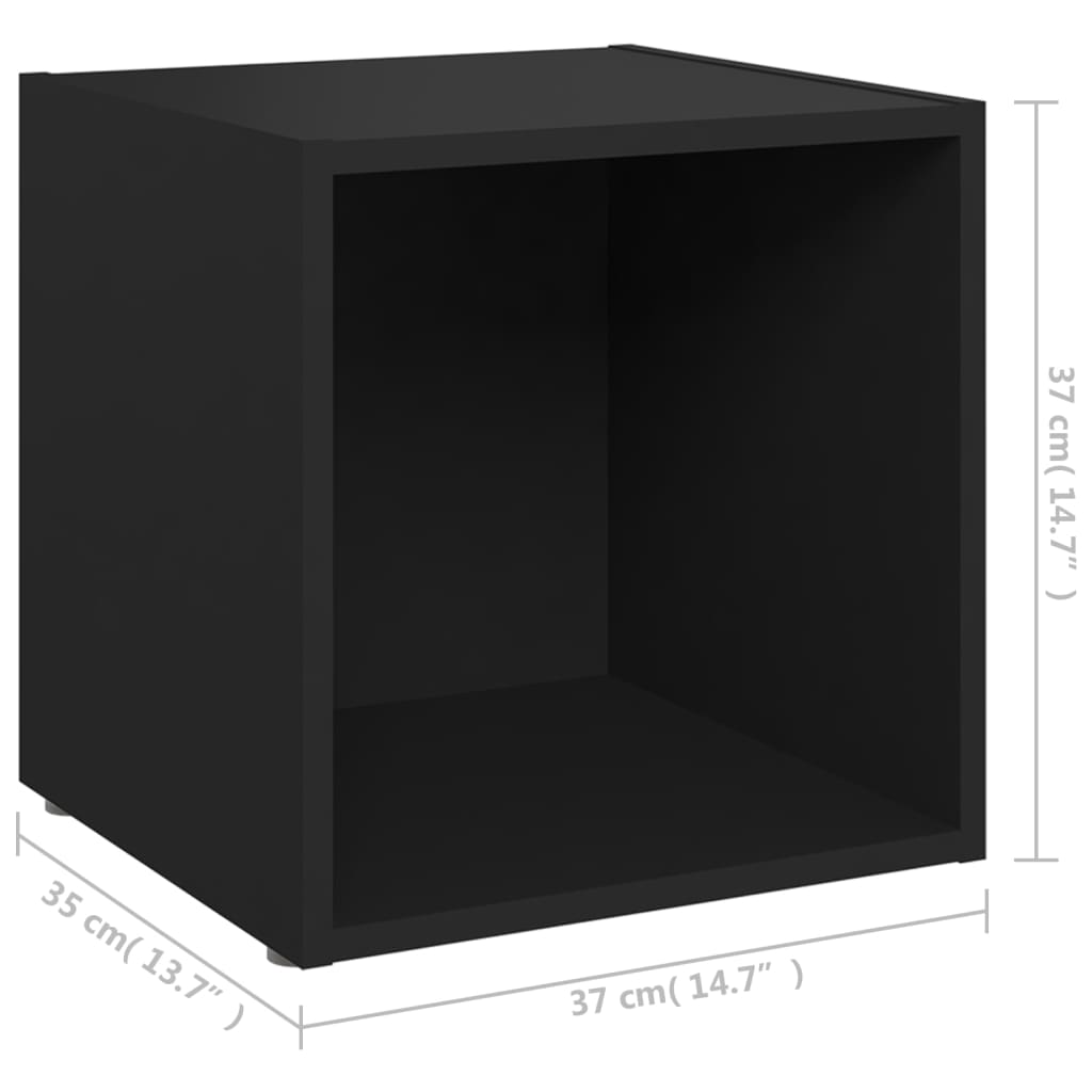 vidaXL TV stolky 4 ks černé 37 x 35 x 37 cm dřevotříska