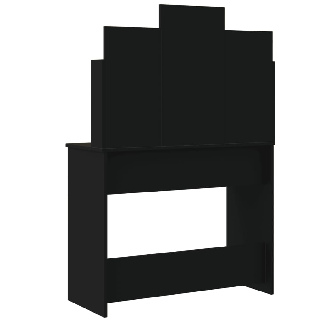 vidaXL Toaletní stolek s LED osvětlením černý 96 x 40 x 142 cm