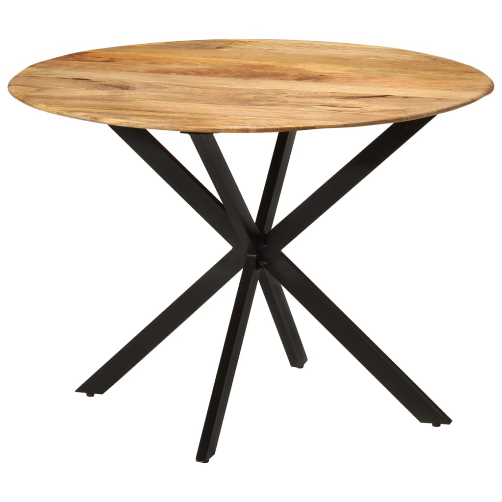 vidaXL Jídelní stůl Ø 110 x 78 cm masivní mangovníkové dřevo a ocel