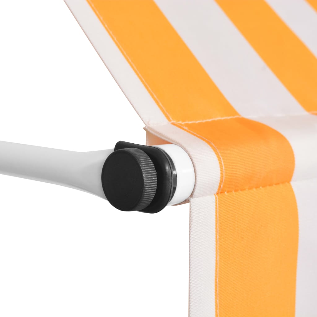 vidaXL Ručně zatahovací markýza 200 cm oranžovo-bílé pruhy