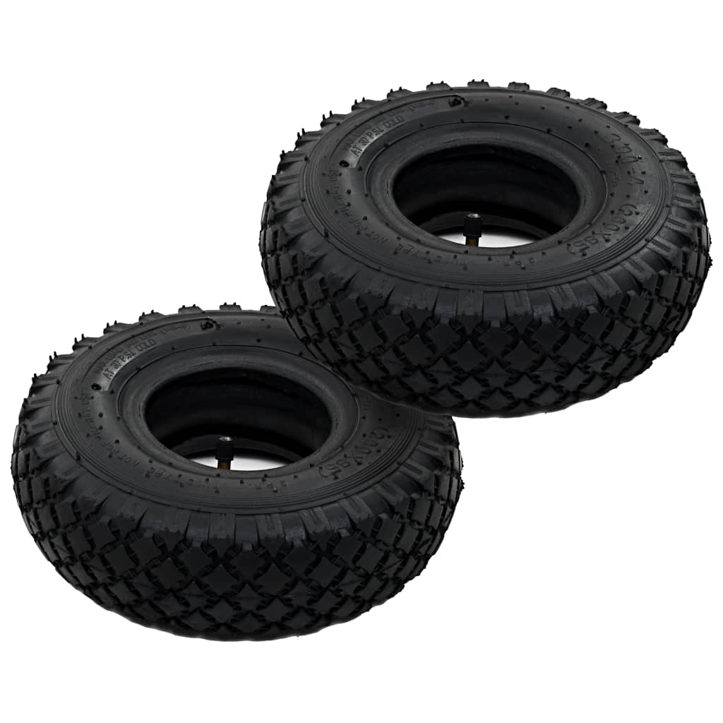 vidaXL 2 pneumatiky 2 duše 3.00–4 260 x 85 pro pryžová kola rudlů