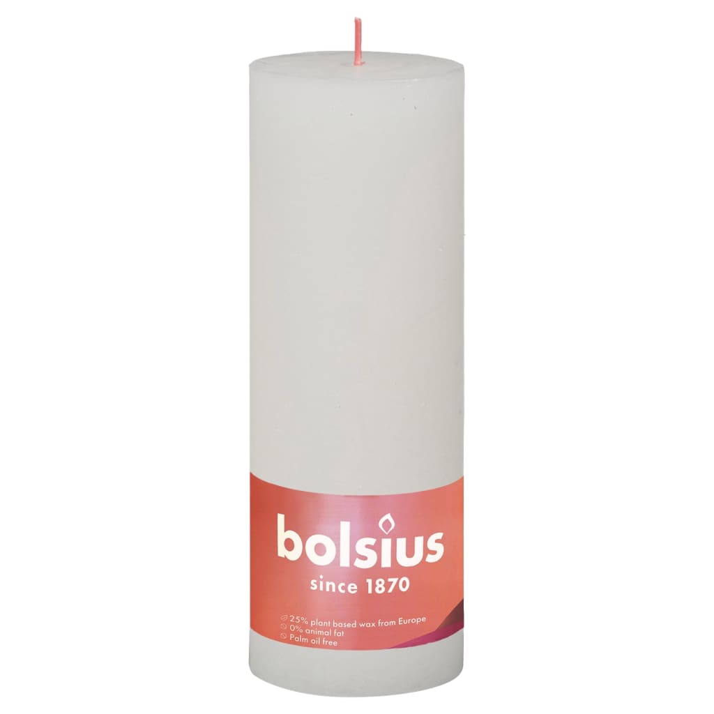 Bolsius Rustikální válcové svíčky Shine 4 ks 190x68 mm obláčkově bílé