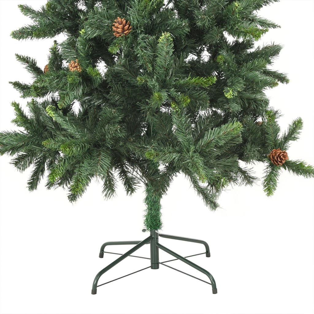vidaXL Umělý vánoční stromek s LED osvětlením a šiškami zelený 180 cm
