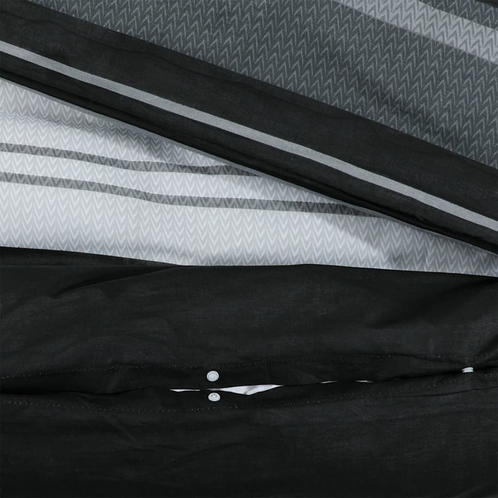 vidaXL Sada ložního prádla černá a bílá 200 x 200 cm bavlna