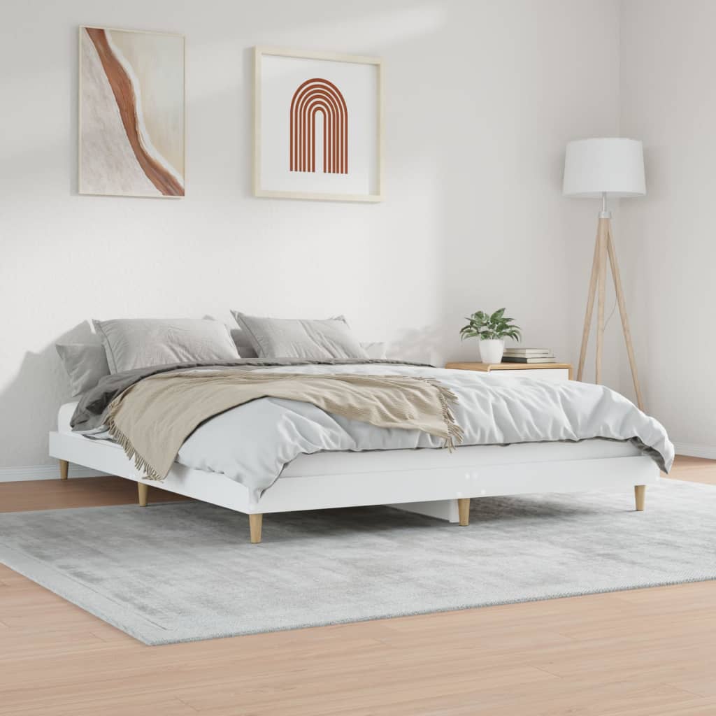 vidaXL Rám postele bílý 120 x 200 cm kompozitní dřevo