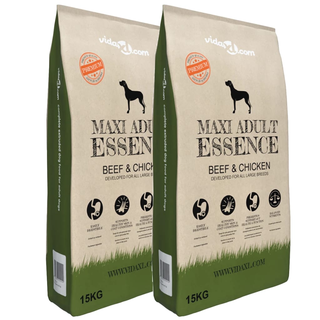 vidaXL Granule pro psy Maxi Adult Essence Beef & Chicken, 2 ks, 30 kg