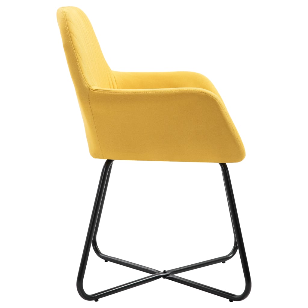 vidaXL Jídelní židle 6 ks žluté textil
