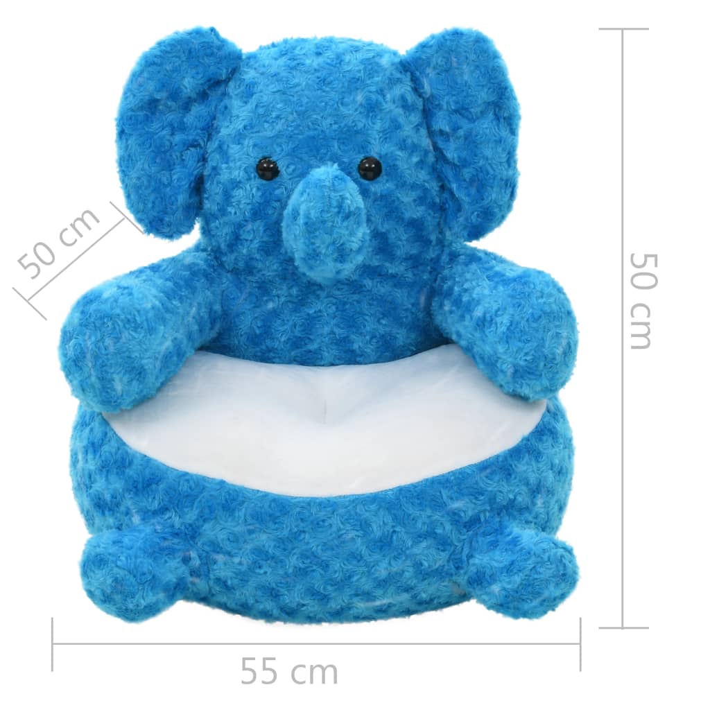 vidaXL Plyšový slon k mazlení modrý