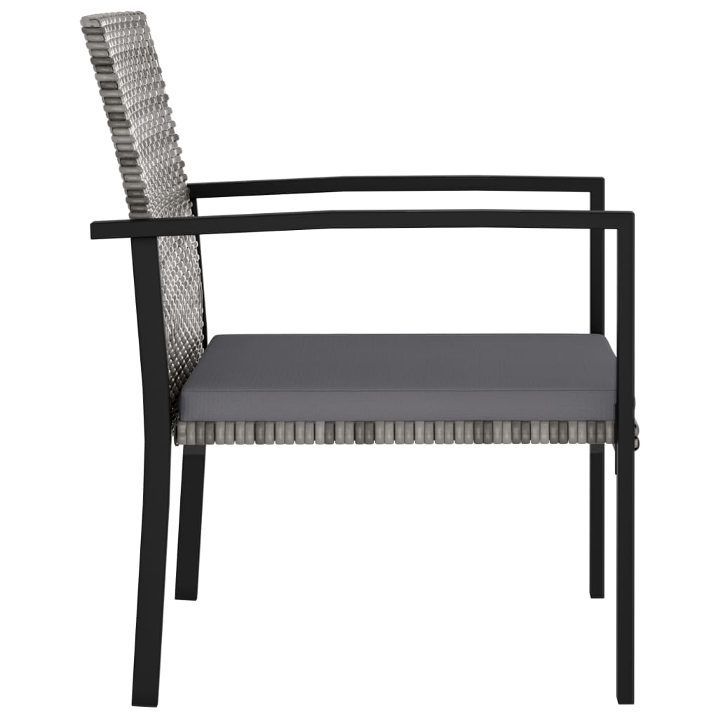vidaXL Zahradní jídelní židle 4 ks polyratan šedé