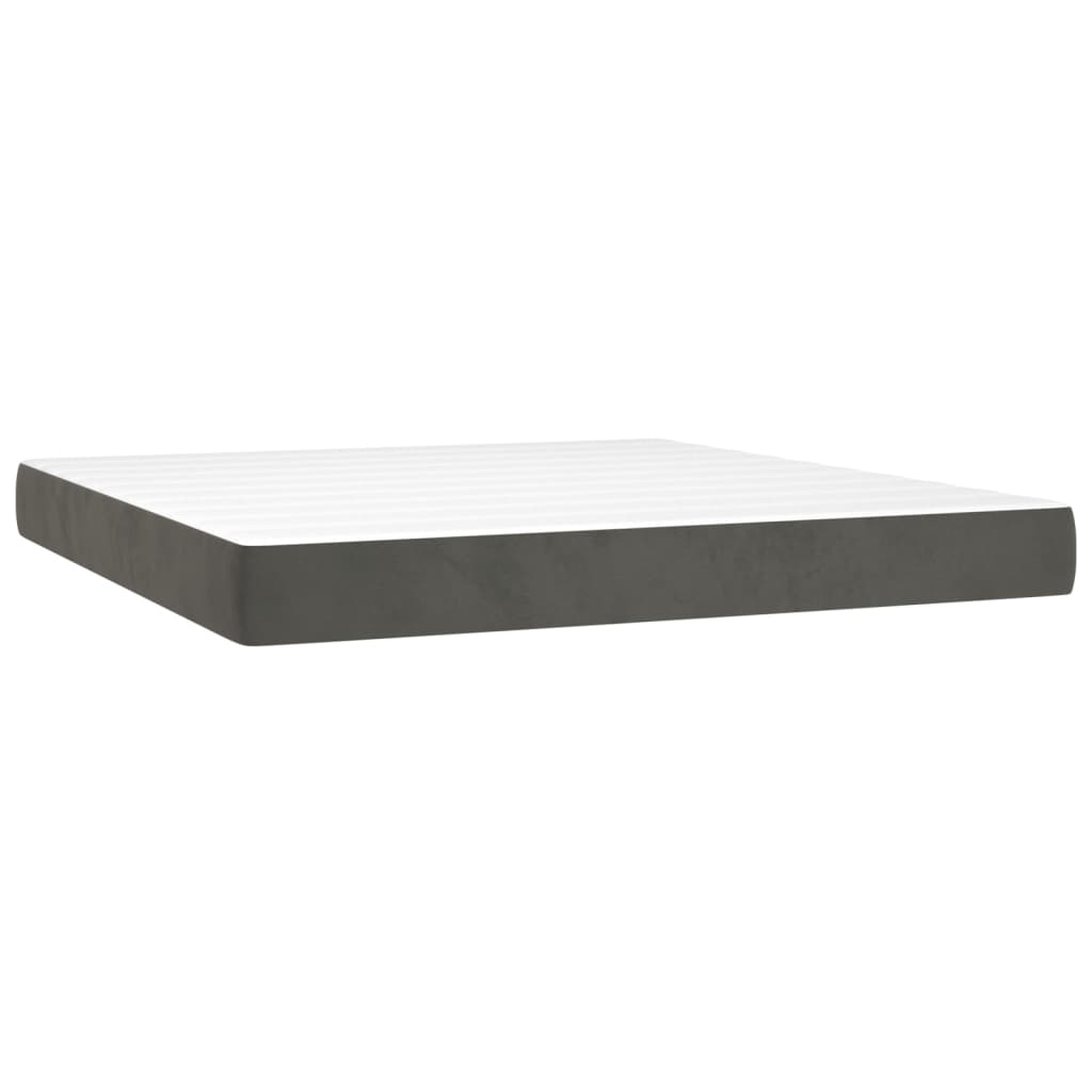 vidaXL Box spring postel s matrací tmavě šedá 180x200 cm samet