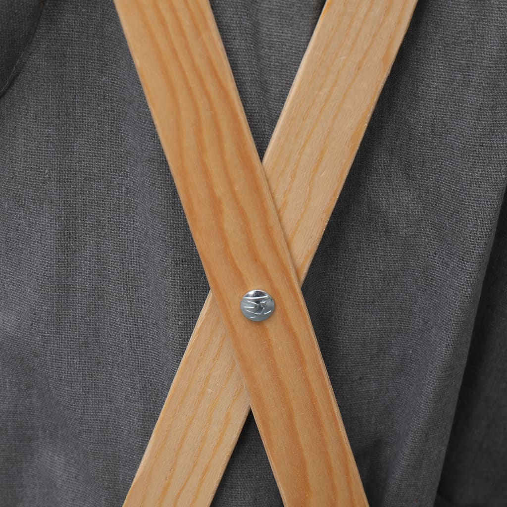 vidaXL Skládací koš na prádlo šedý dřevo a textil