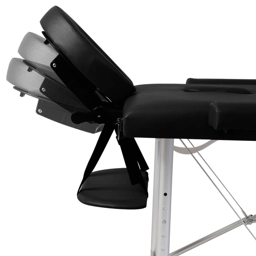 vidaXL Černý skládací masážní stůl se 2 zónami a hliníkovým rámem