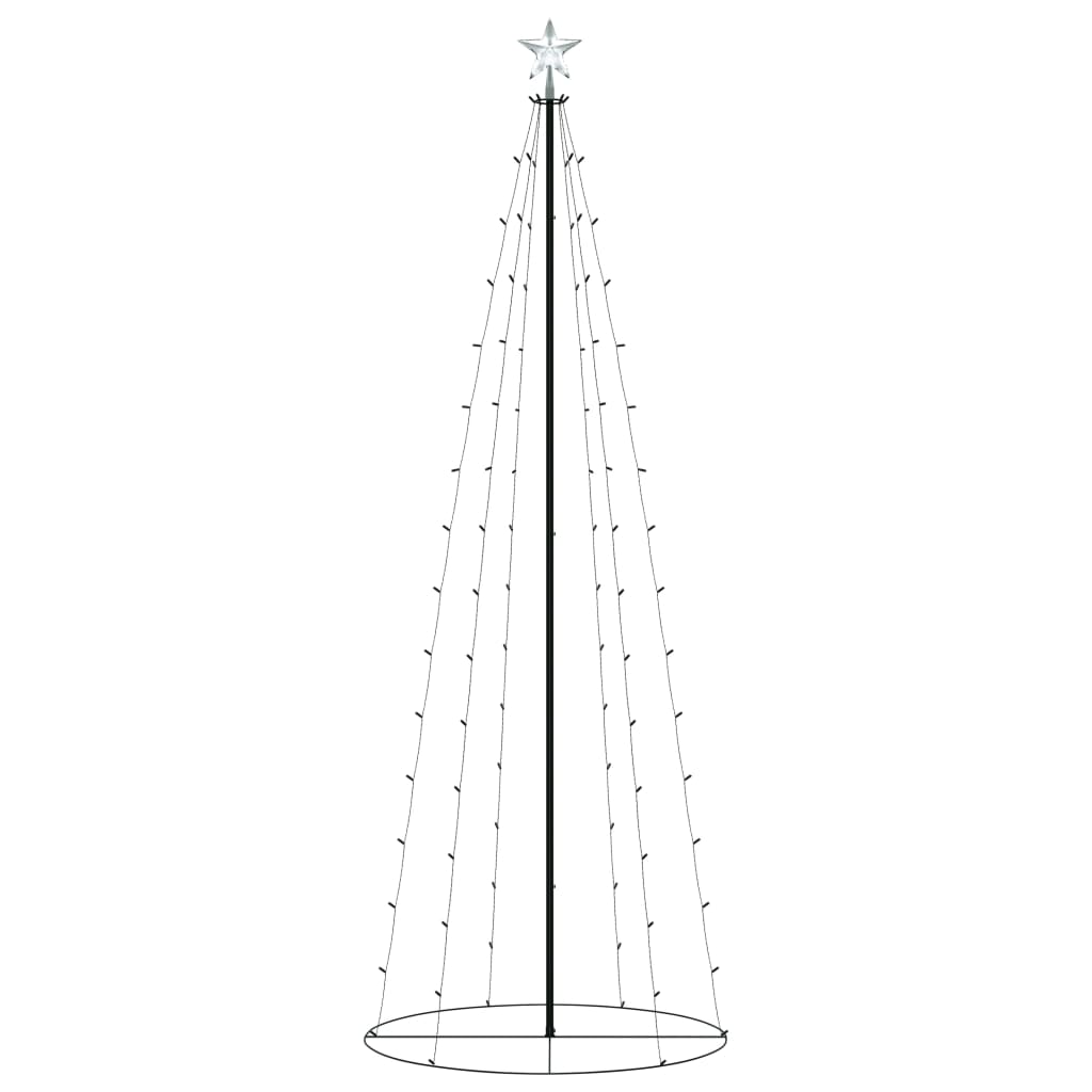 vidaXL Vánoční stromek kužel 100 teplých bílých LED diod 70 x 180 cm