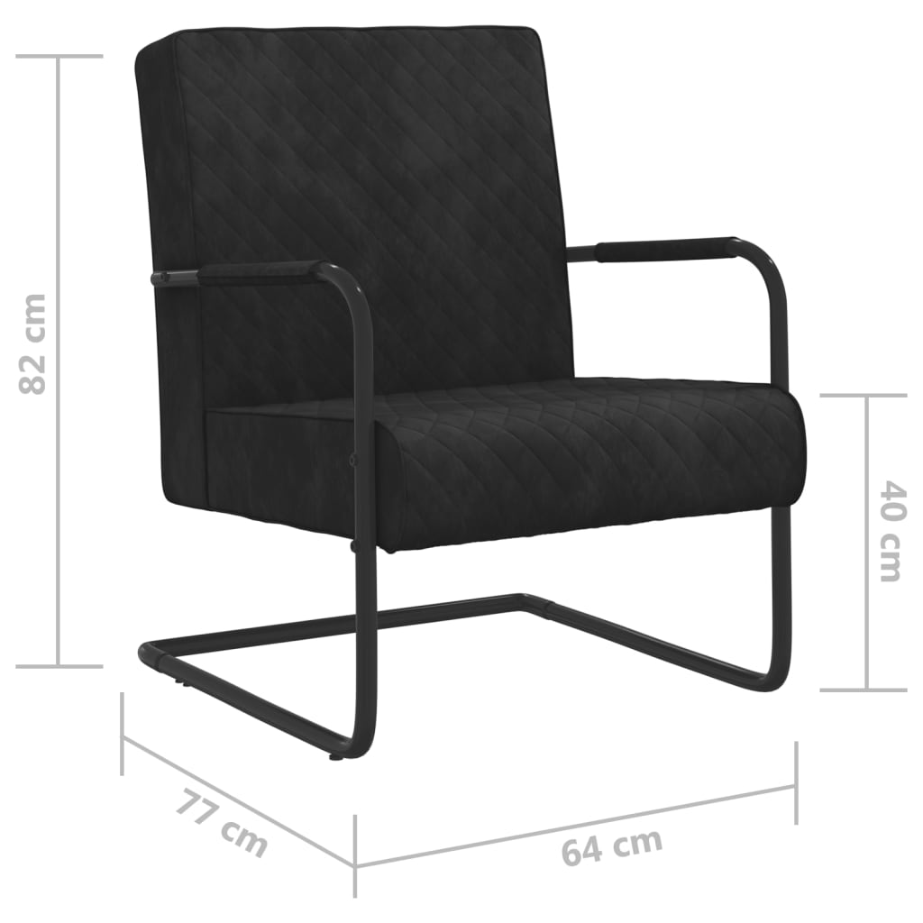 vidaXL Konzolová židle černá samet