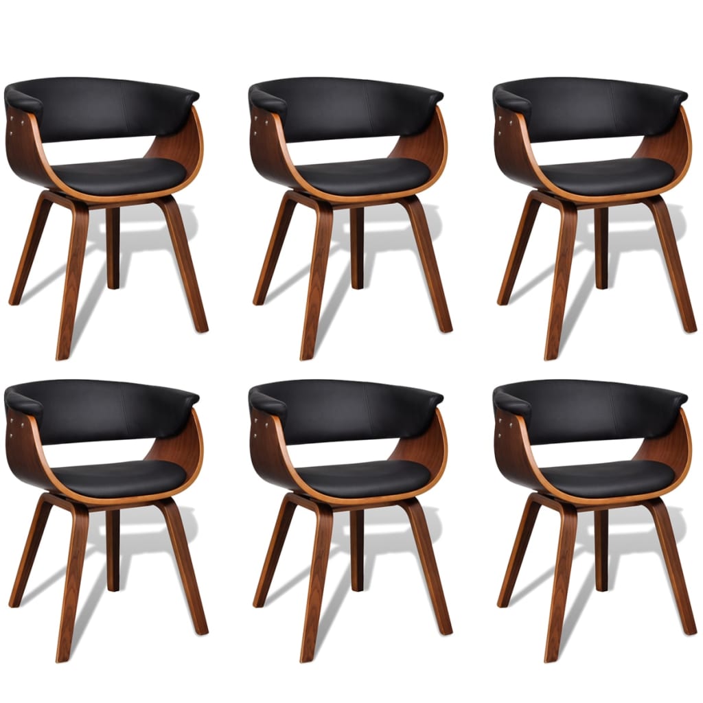 vidaXL Jídelní židle 6 ks ohýbané dřevo a umělá kůže