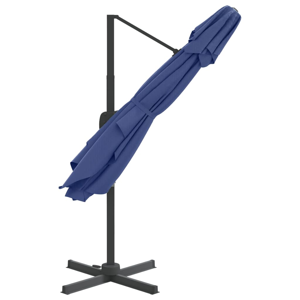 vidaXL Konzolový slunečník s dvojitou stříškou azurově modrý 400x300cm