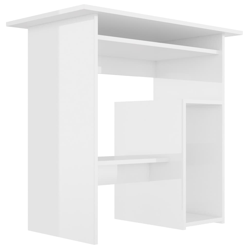vidaXL Psací stůl bílý s vysokým leskem 80 x 45 x 74 cm dřevotříska