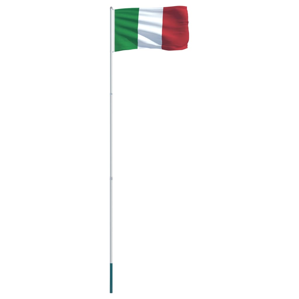 vidaXL Italská vlajka a stožár hliník 4 m