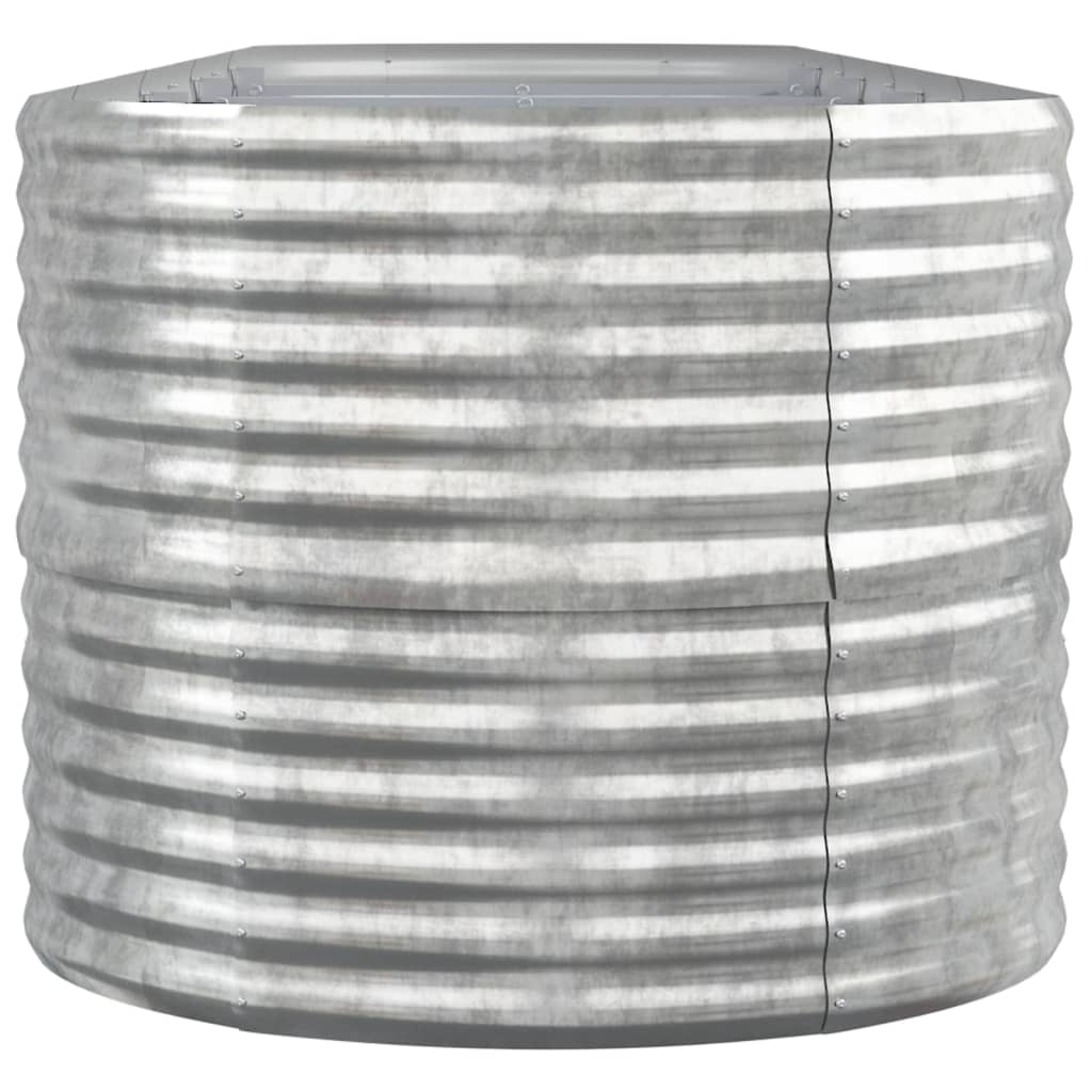 vidaXL Vyvýšený záhon práškově lakovaná ocel 368x80x68 cm stříbrný