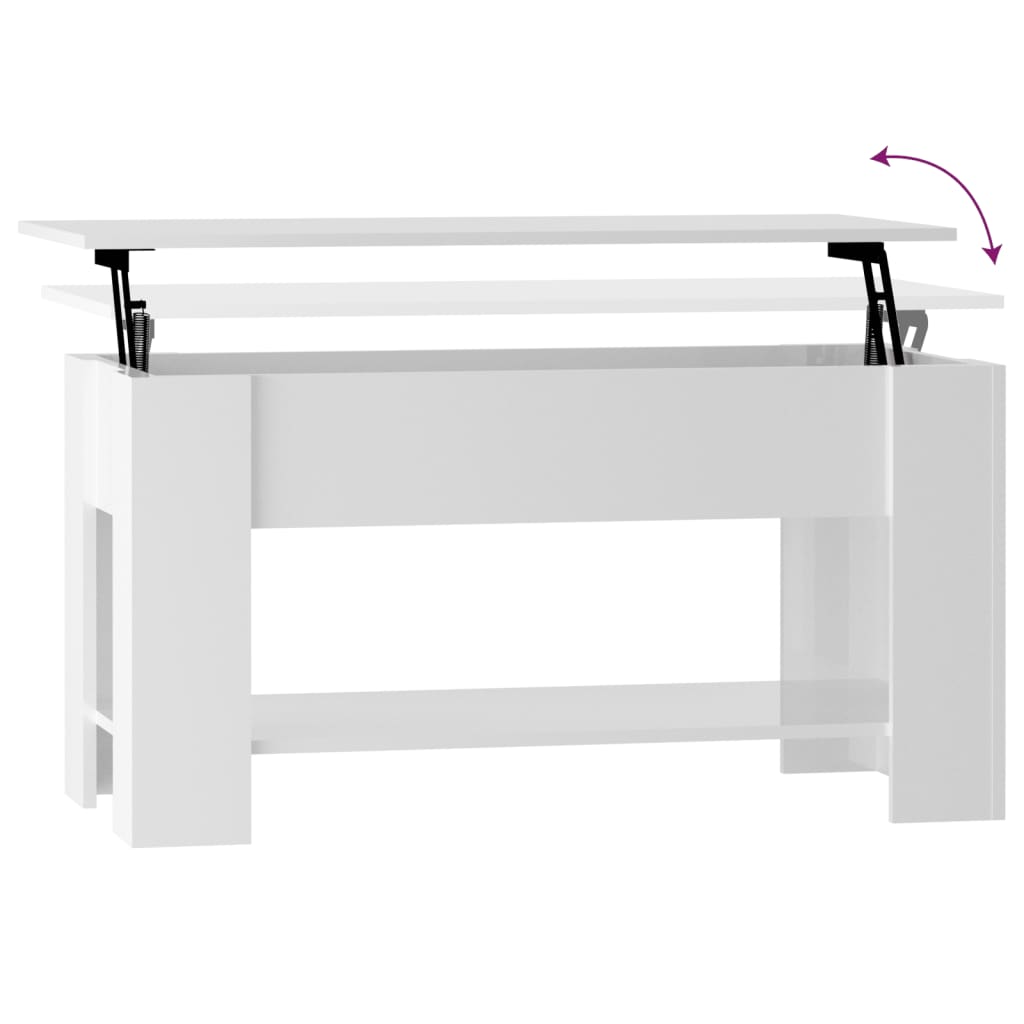 vidaXL Konferenční stolek lesklý bílý 101x49x52 cm kompozitní dřevo