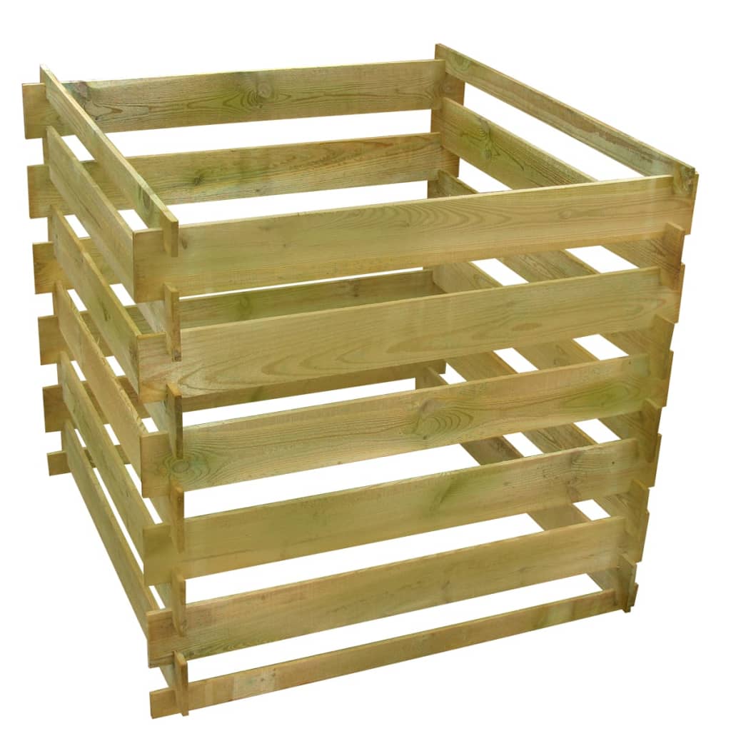 vidaXL Laťkový kompostér 0,54 m³ čtvercový dřevo