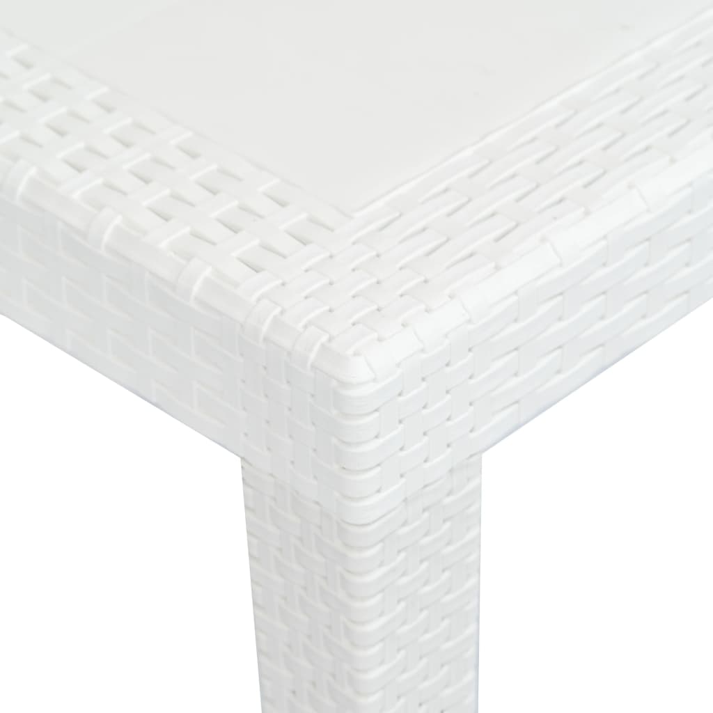 vidaXL Zahradní stůl bílý 220 x 90 x 72 cm plastový ratanový vzhled