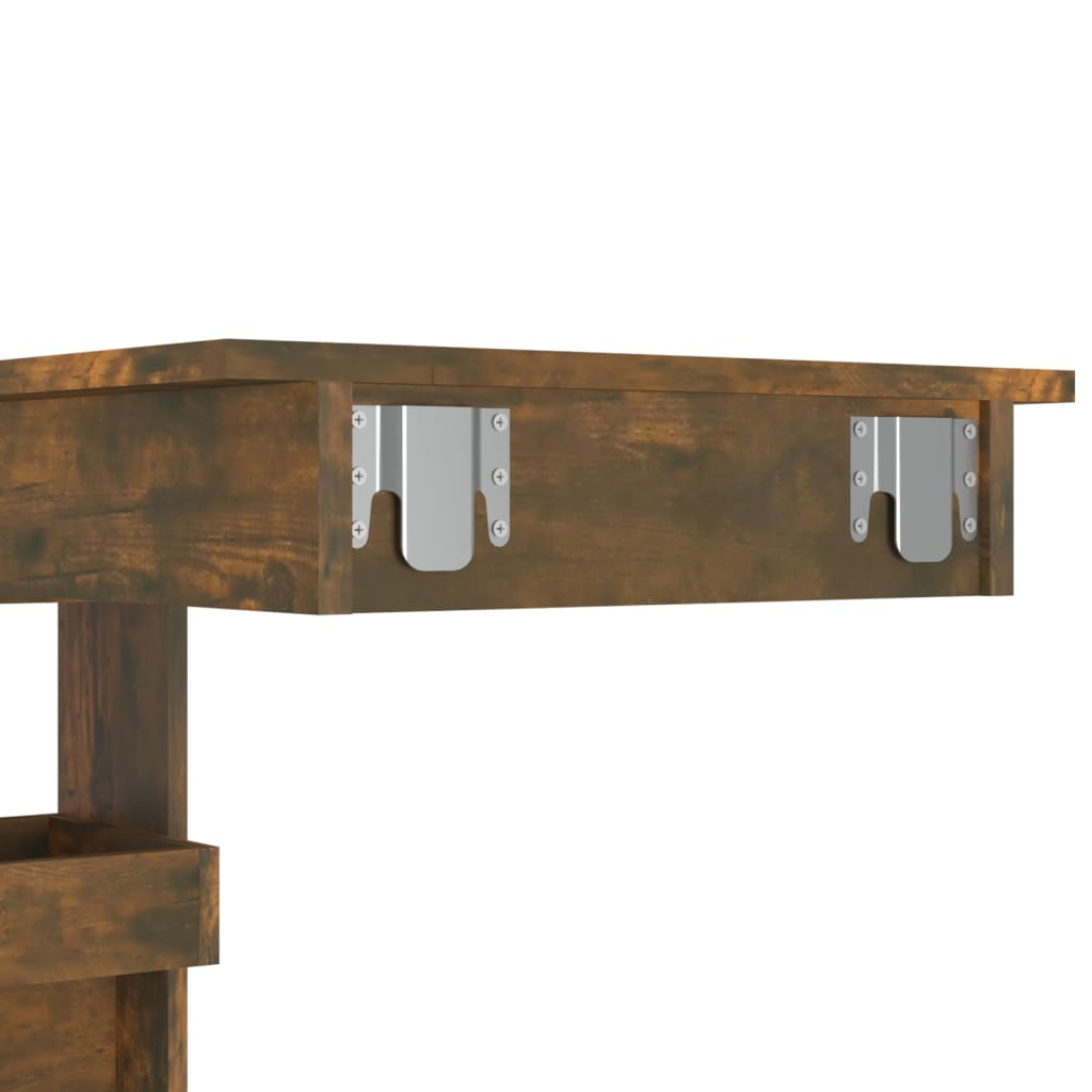 vidaXL Nástěnný barový stolek kouřový dub 102 x 45 x 103,5 cm