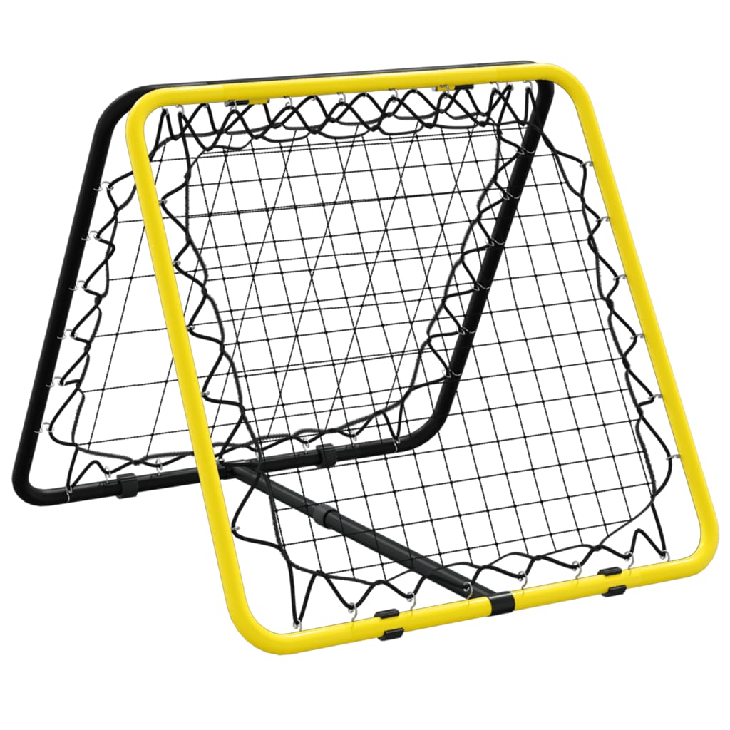 vidaXL Fotbalový rebounder oboustranný nastavitelný žlutý a černý ocel