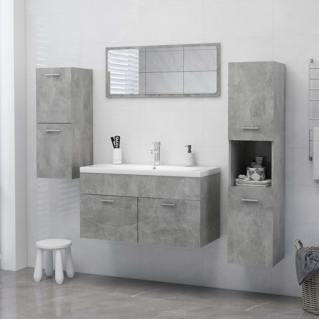 vidaXL Koupelnová skříňka betonově šedá 30 x 30 x 80 cm dřevotříska