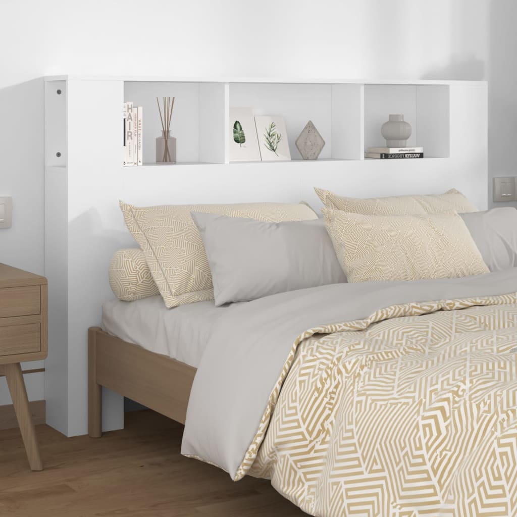 vidaXL Čelo postele s úložným prostorem bílé 160 x 18,5 x 104,5 cm