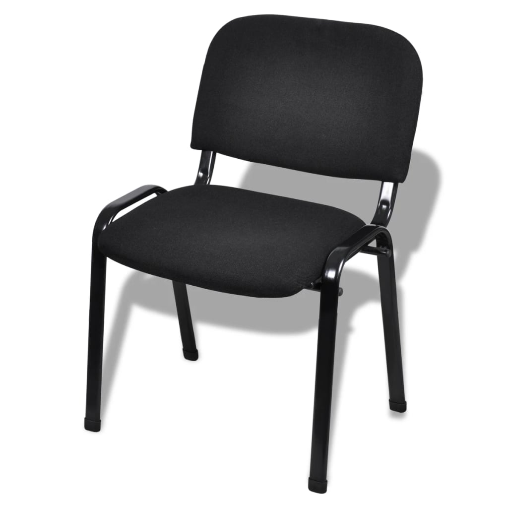 vidaXL Stohovatelné kancelářské židle 4 ks textilní černé