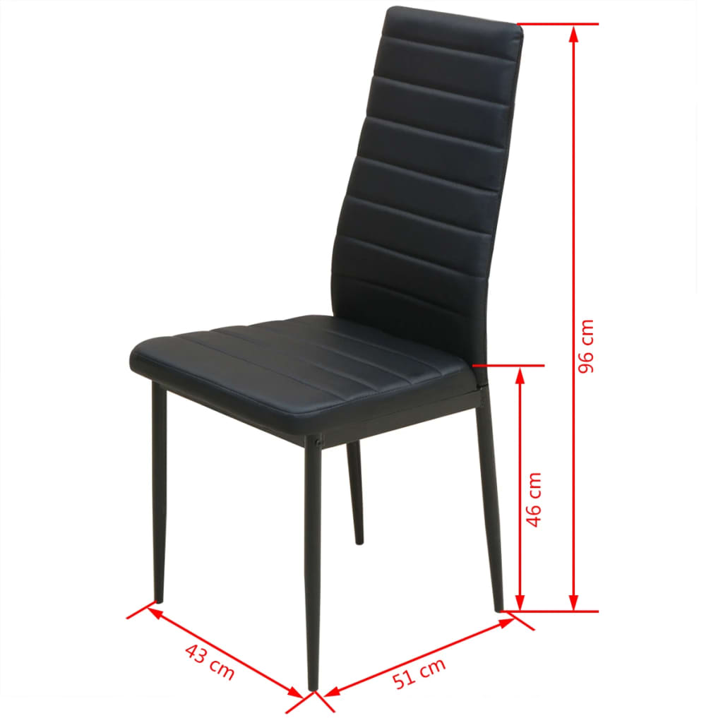 vidaXL Pětidílný jídelní set stolu a židlí černý