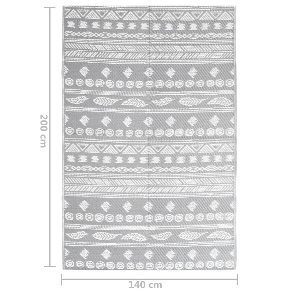 vidaXL Venkovní koberec šedý 140 x 200 cm PP