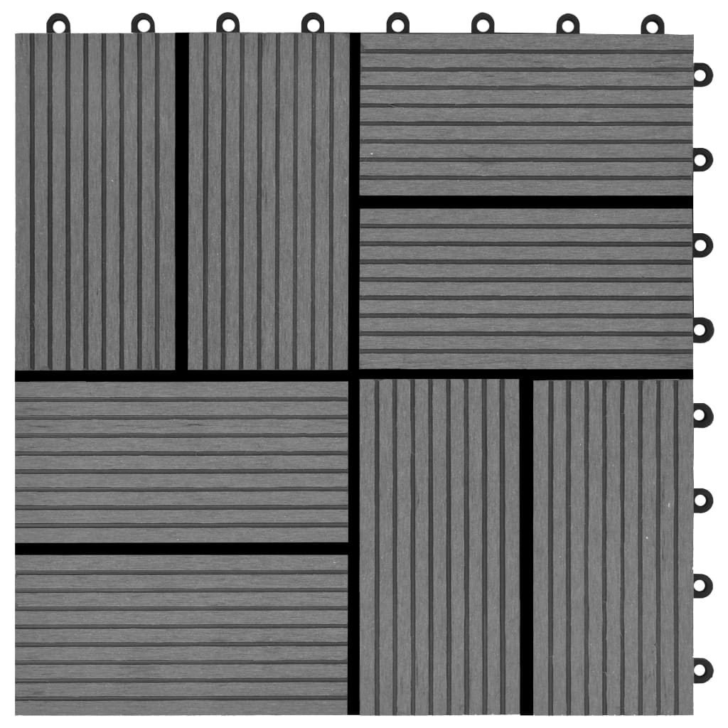 vidaXL Terasové dlaždice z dřevoplastu 11 ks 30 x 30 cm 1 m² šedé