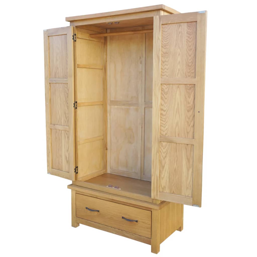 vidaXL Šatní skříň s 1 zásuvkou 90 x 52 x 183 cm masivní dubové dřevo