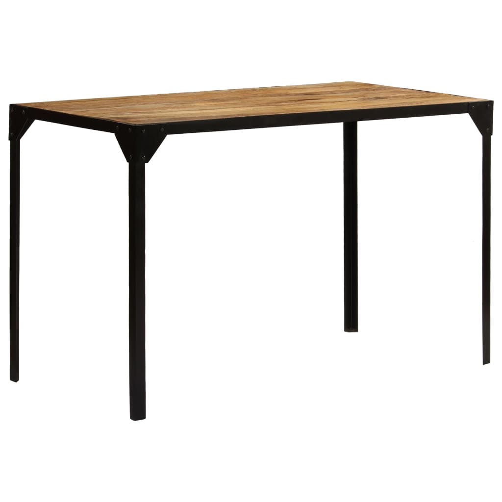vidaXL Jídelní stůl 120 cm masivní hrubé mangovníkové dřevo a ocel