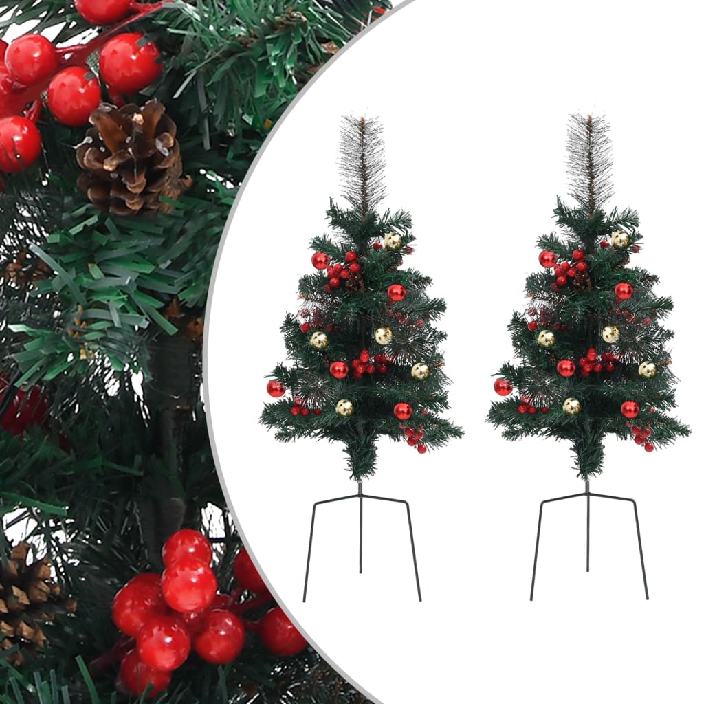 vidaXL Umělé vánoční stromky na cestu 2 ks 76 cm PVC