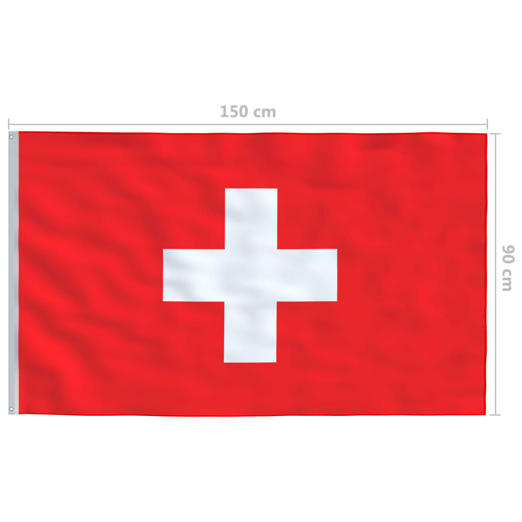 vidaXL Švýcarská vlajka a stožár hliník 4 m