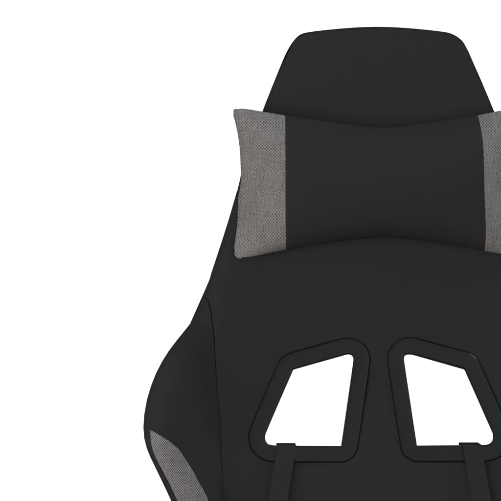 vidaXL Herní židle s podnožkou černá a světle šedá textil
