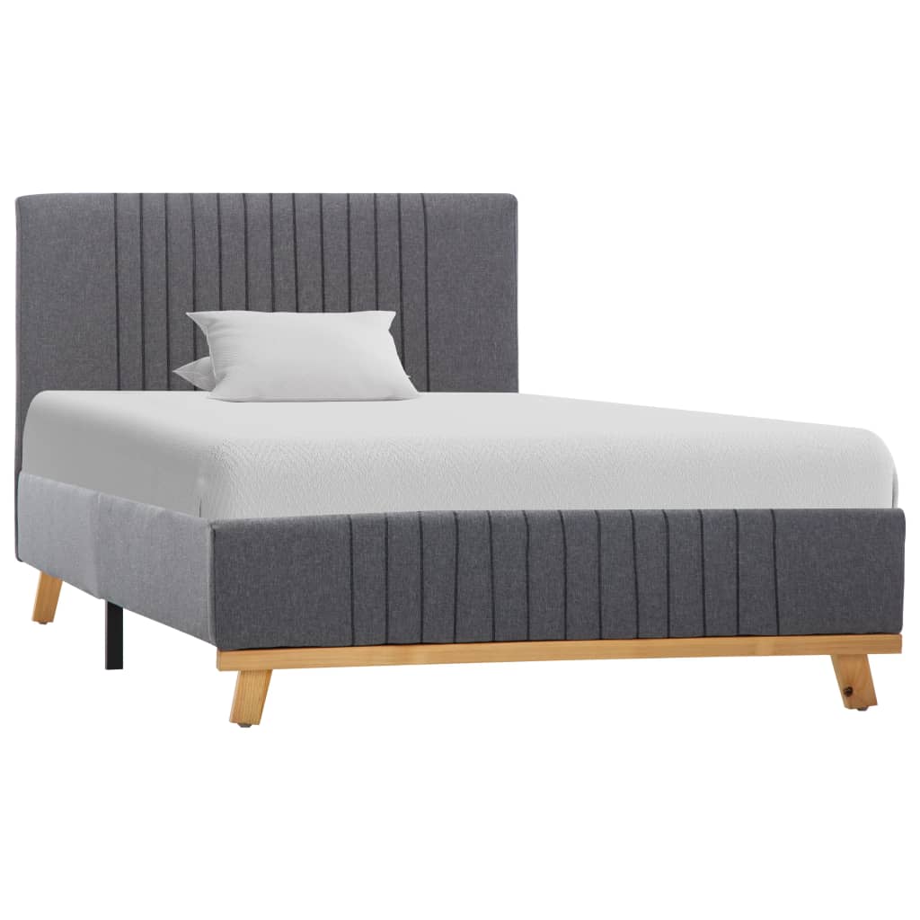 vidaXL Rám postele světle šedý textil 90 x 200 cm
