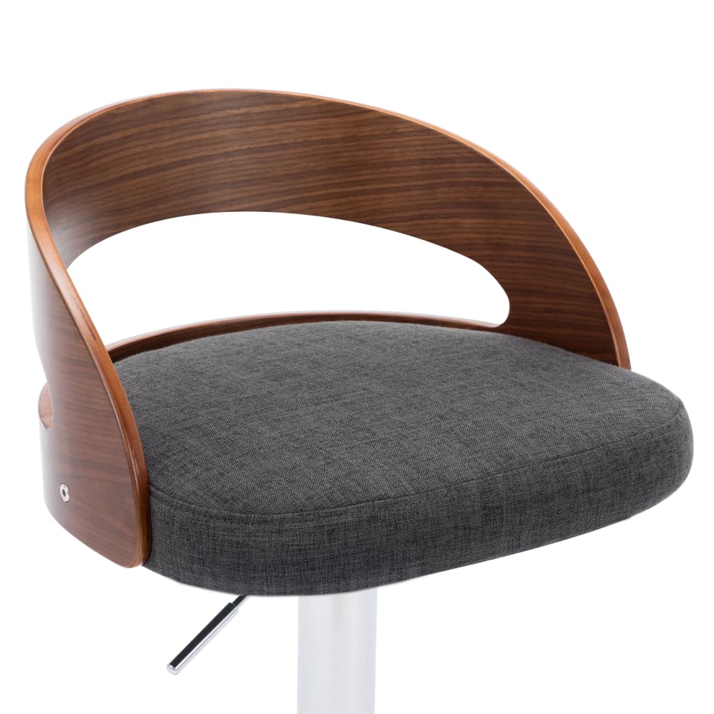 vidaXL Barové židle 2 ks tmavě šedé textil a ohýbané dřevo