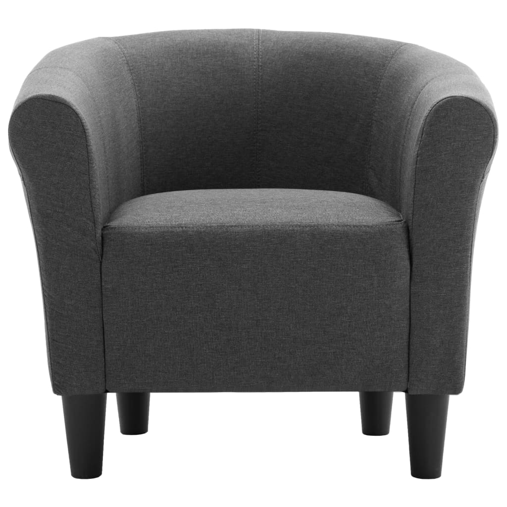vidaXL 2dílná sada křeslo a stolička tmavě šedá textil