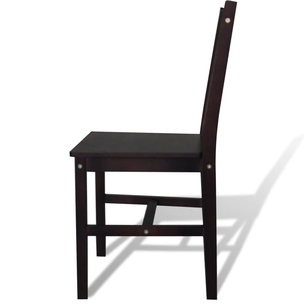 vidaXL Jídelní židle 4 ks tmavě hnědé borové dřevo