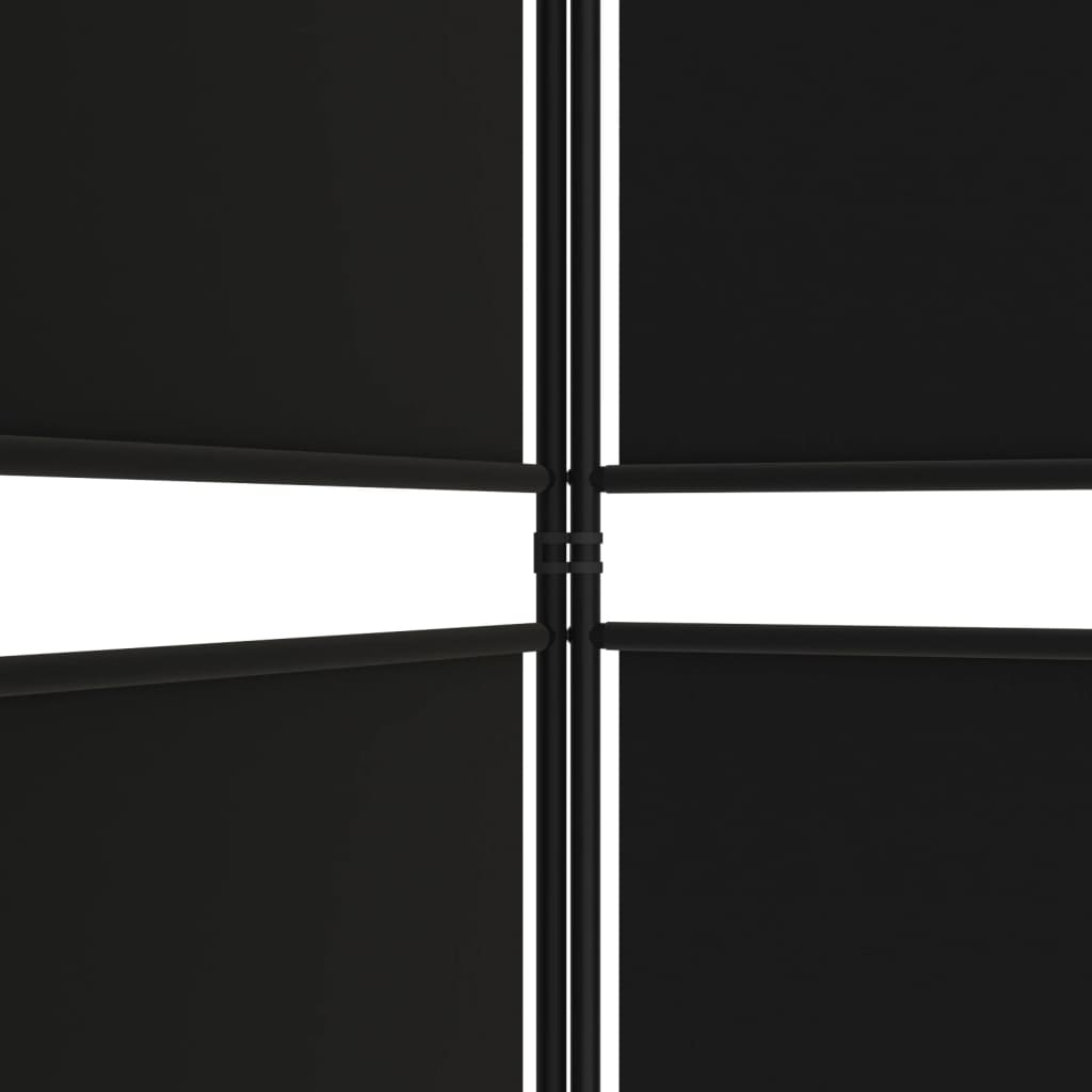 vidaXL 4dílný paraván černý 200x180 cm textil