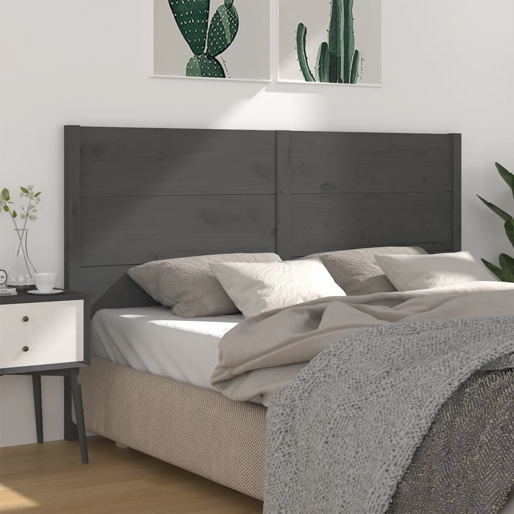 vidaXL Čelo postele šedé 126 x 4 x 100 cm masivní borovice